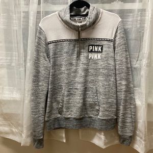 Pink no hoodie top zipper hoodie size Large black, white, gray pre loved